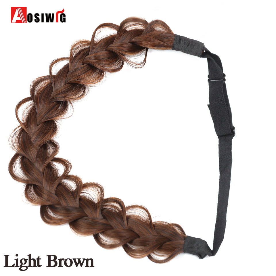 Accesorios para el cabello de para mujeres y niñas, peluca sintética, bandas para el cabello, diadema Vintage, trenzas, diademas, accesorios para peluca de cabello: Color natural