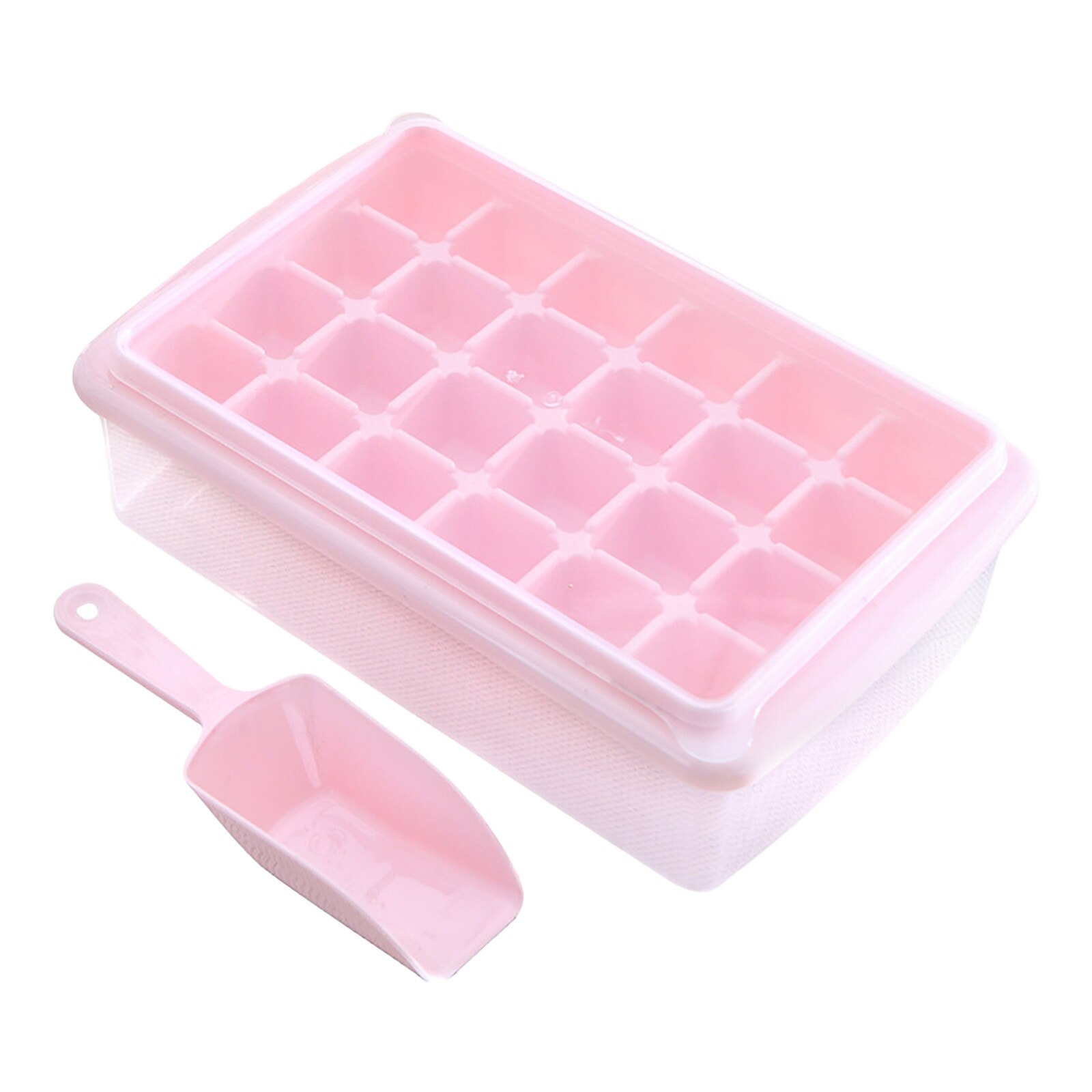 24 Grid Ice Cube Mold Silicone Ice Cube Tray Square Ice Tray Mould Easy Release Silicone Ice Cube Form Bar Kitchen Accessories: Pink
