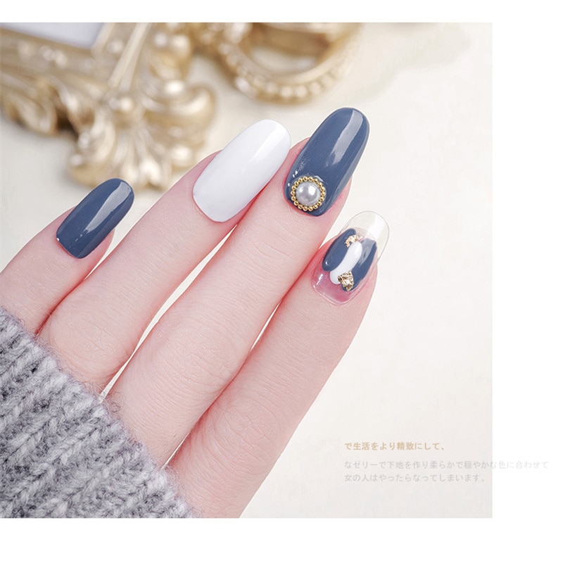 1 sac/10000 pièces Mix tailles blanc Nail Art conseils demi/rond perles 3D ongles perles strass décoration Salon de beauté manucure approvisionnement
