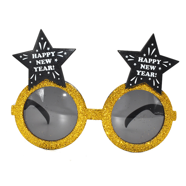 Gafas de sol para de fin de año, accesorios de foto para decoración de boda, 5 uds.,: Oro