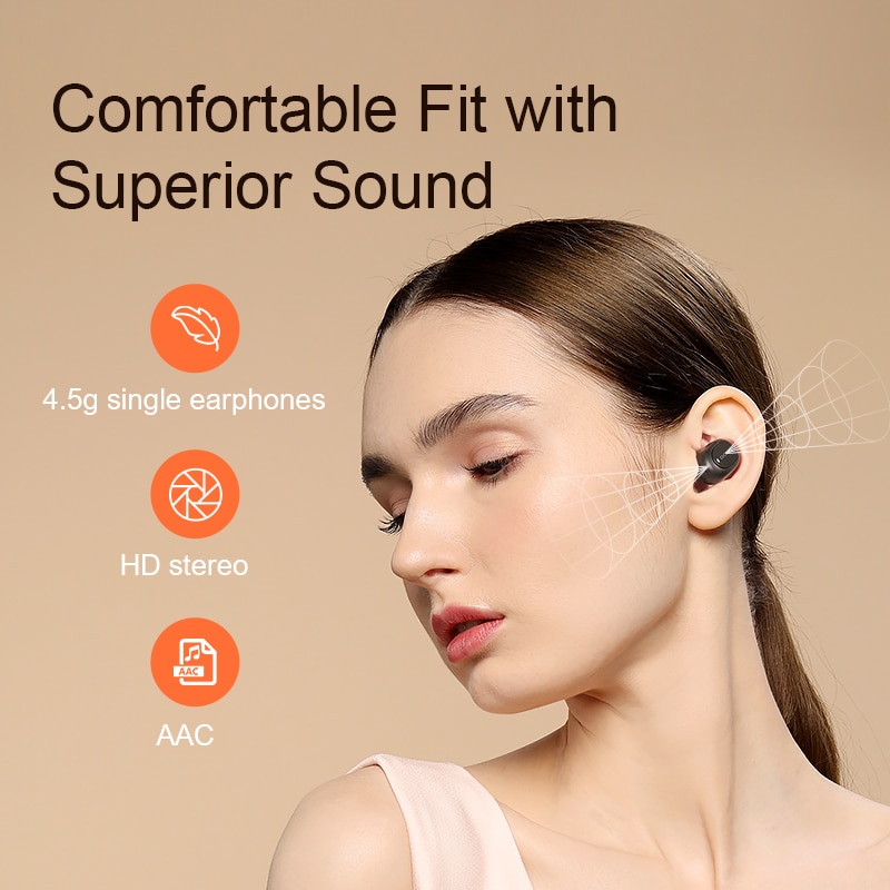 QCY QS2 TWS Headphones Bluetooth V5.0 3D Stereo Sports Wireless Earphones with Dual Microphone, Auto Connect