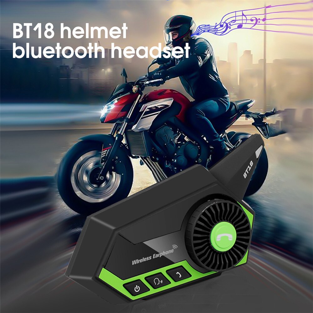 BT-18 Motorhelm Headset Bluetooth Intercom Motorbike Hoofdtelefoon Handsfree Call Bluetooth Intercom Headset