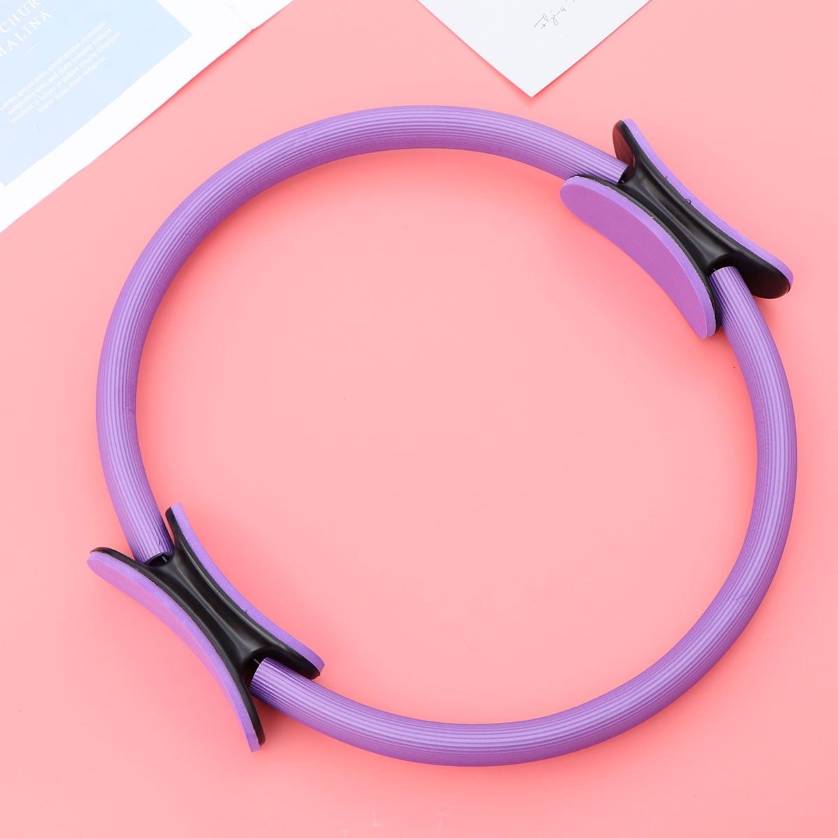 1pc Pilates Resistance Ring Yoga Circle Body Balance Fitness Assistant Gym Workout Accessories (Purple)