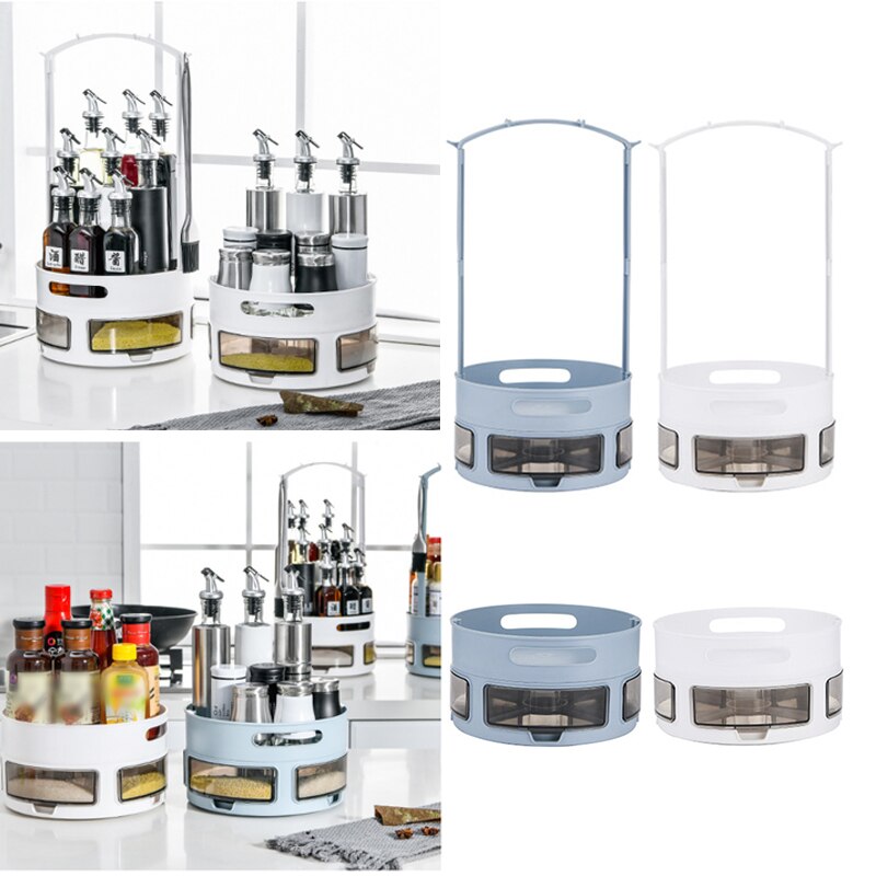 Multi-Functie 360 Graden Rotatie Ronde Draaien Drawer Make Organizer Container Cosmetische Keuken Opbergdoos Houder #