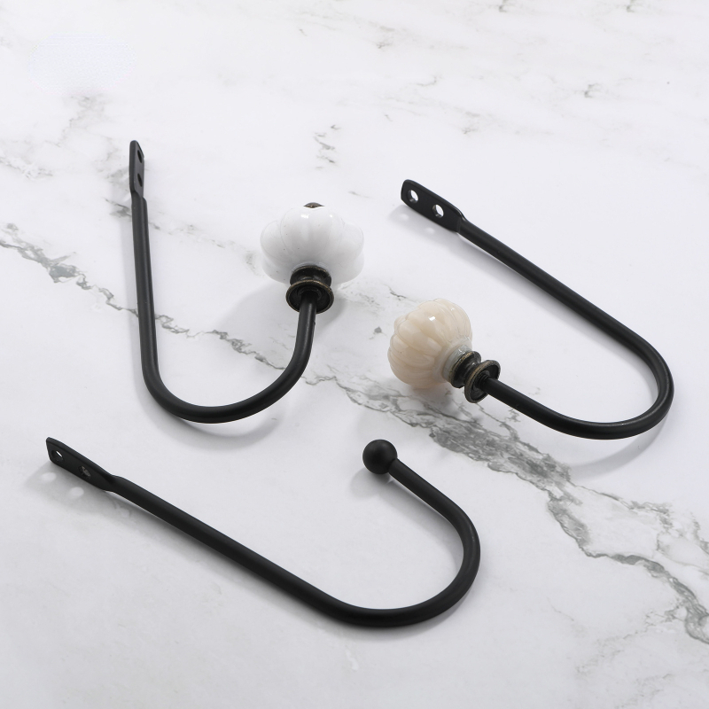 Crochet Mural en Métal en Forme de U pour Rideau, Crochet de Fixation en Fer Rétro, avec Vis, Originalité