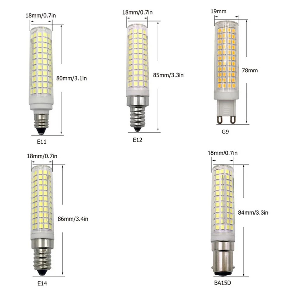 Dimbare 15 W E14 E12 E11 BA15D G9 LED Maïs Kristallen Kroonluchter LED Lamp LED Keramische Lamp 136 LEDs 110 V 220 V