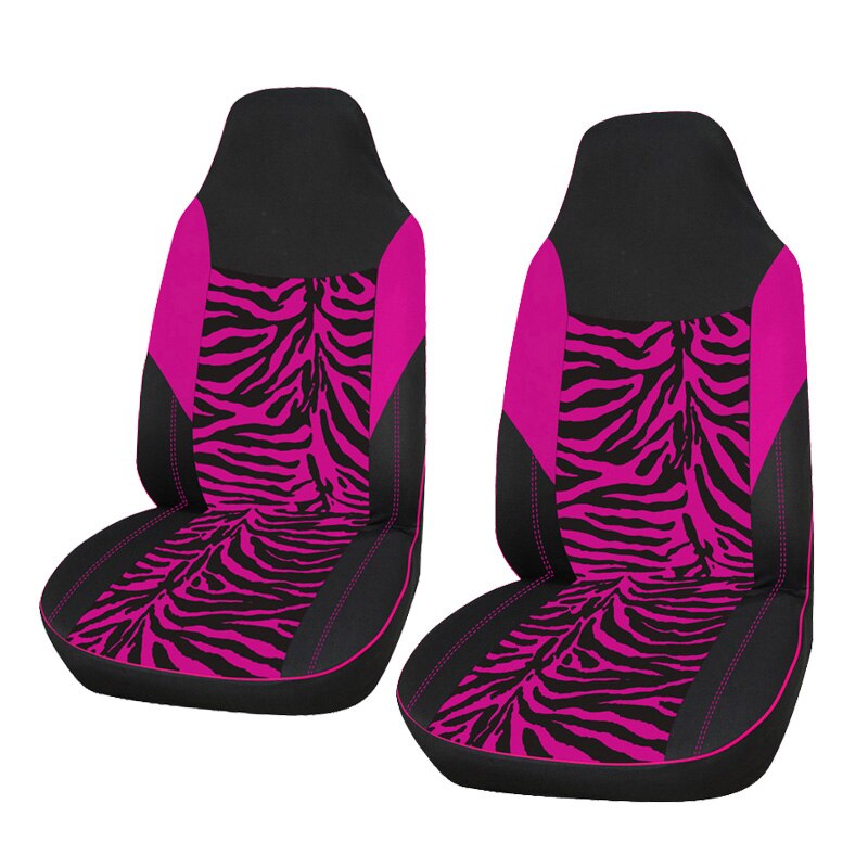 Autoyouth främre bilstolsöverdrag universal passform för de flesta hinkstolar zebratryck bil-styling rosa biltillbehör 1pc: 2pc sätesöverdrag