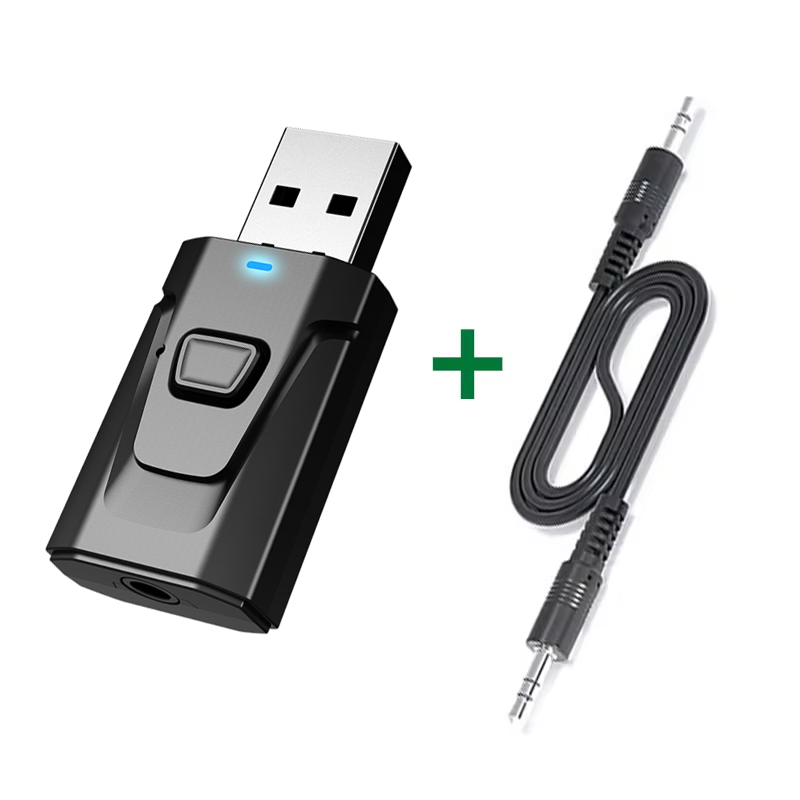 Receptor y transmisor de Audio USB Bluetooth 5,4, adaptador inalámbrico de micrófono, AUX/RCA de 3,5mm para TV, PC, auriculares, estéreo para el hogar, música HIFI para coche: Negro