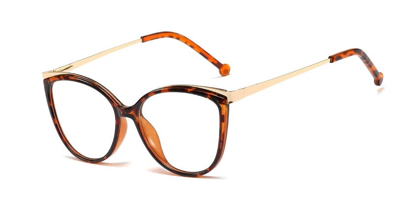 48052 Plastic Titanium Cat Eye Retro Glasses Frames Ultralight Men Women Optical Computer Glasses: C3 leopard