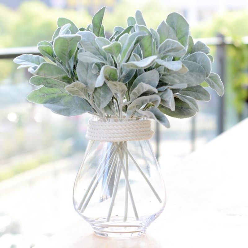 Kunstig silke kanin øre plante gren blomster efterårsblade hjem juledekoration bryllup dekoration blomster gør-det-selv arrangement krans