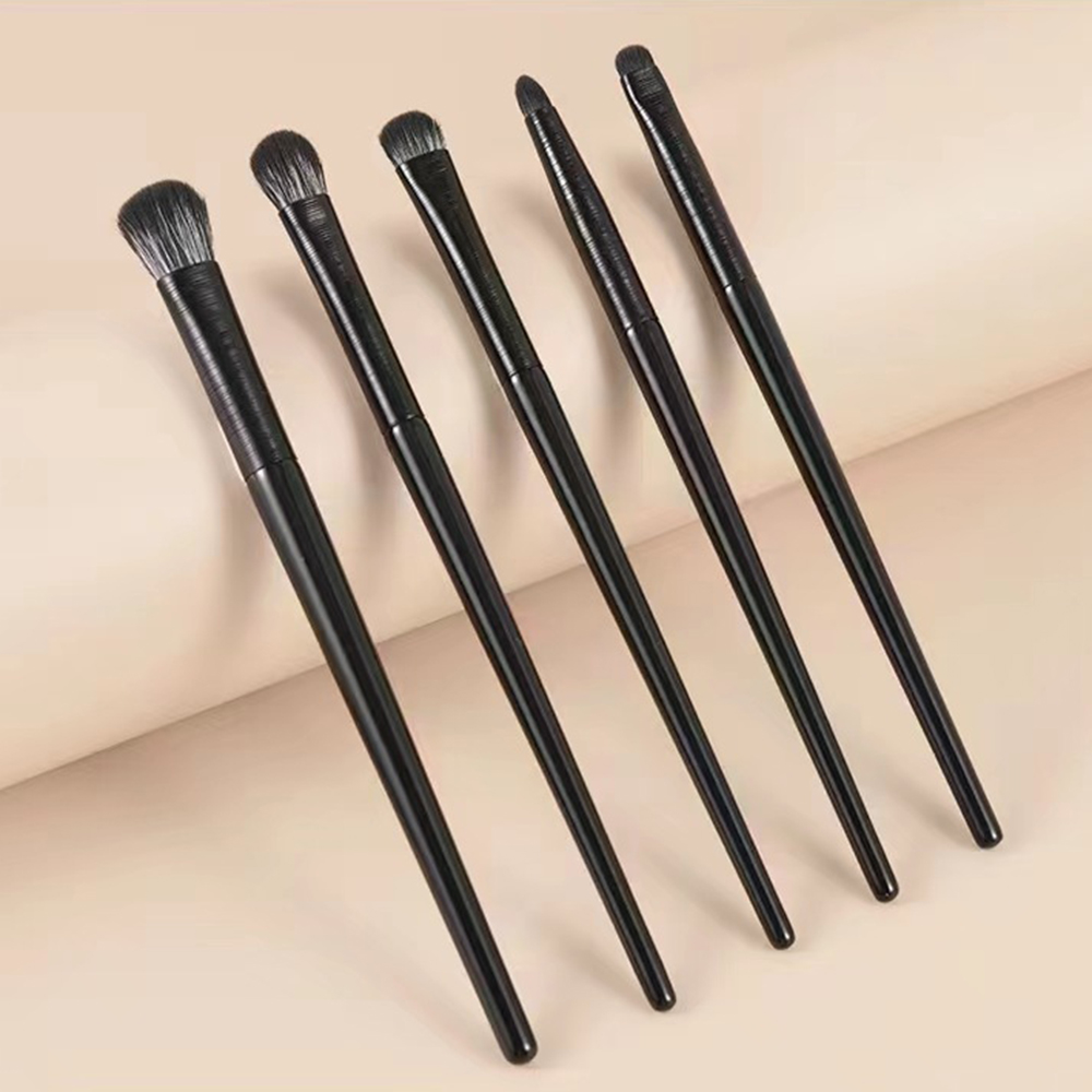 Makeup 5 stk./sæt sort øjenbryn skrå flad vinklet børste eyeliner øjenskygge øjenbryn makeup værktøj kvinder kosmetik: Guld