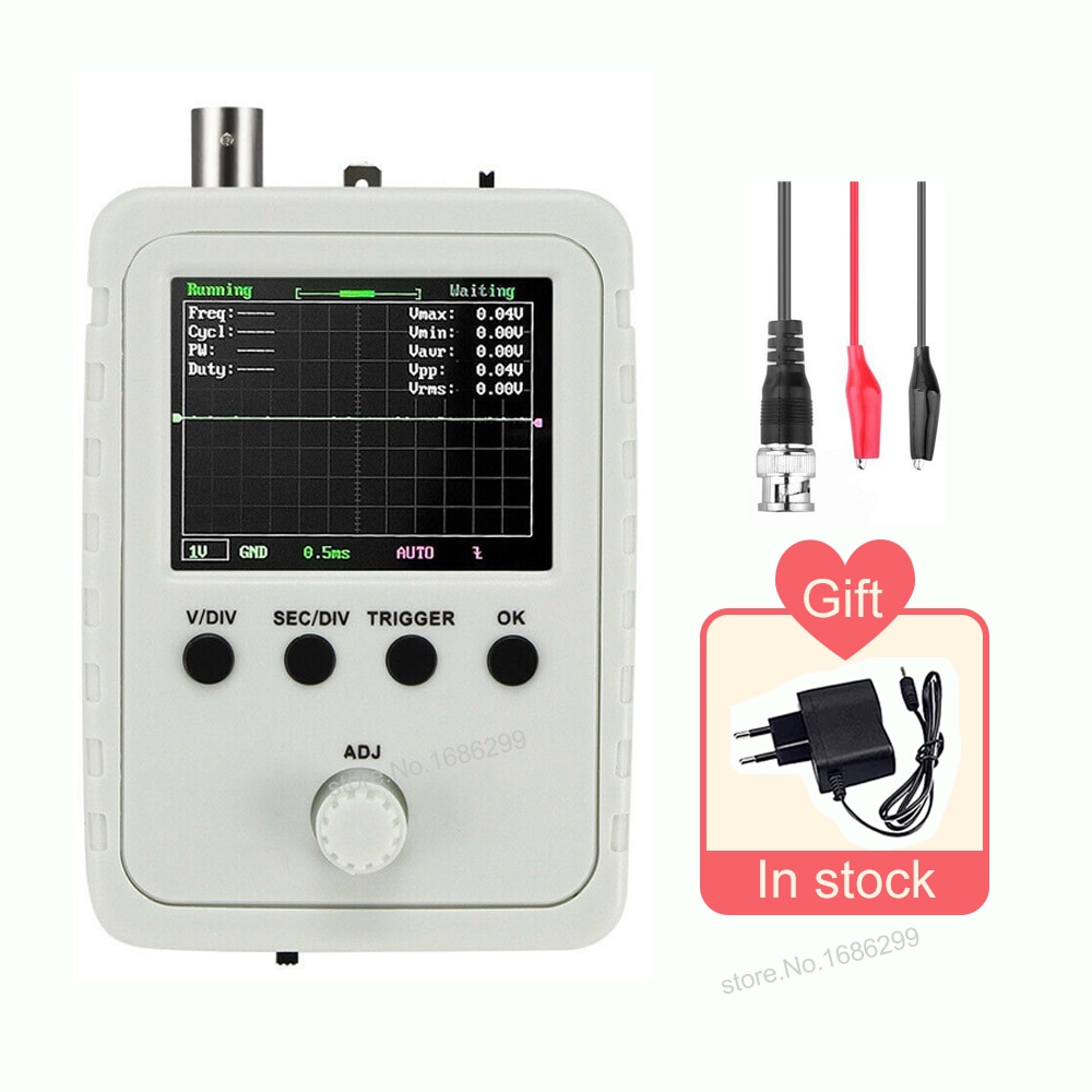 Orignal Dso150 DIY Digital Oscilloscope Kit With Power Supply Bnc-clip Cable Probe Housing Case Box Digital Oscilloscope