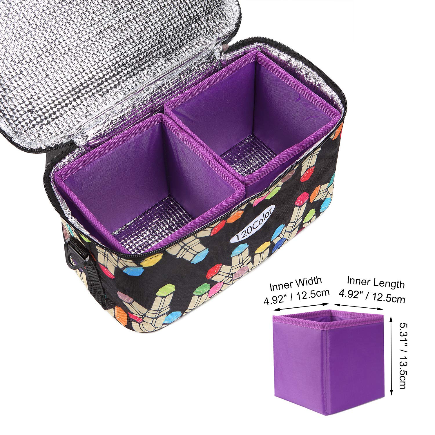 TOUCHFIVE Marker Pen Case Holder Large Capacity School Bag 120 Markers Organizer Multifunctional Zipper Storage Carrying Bag