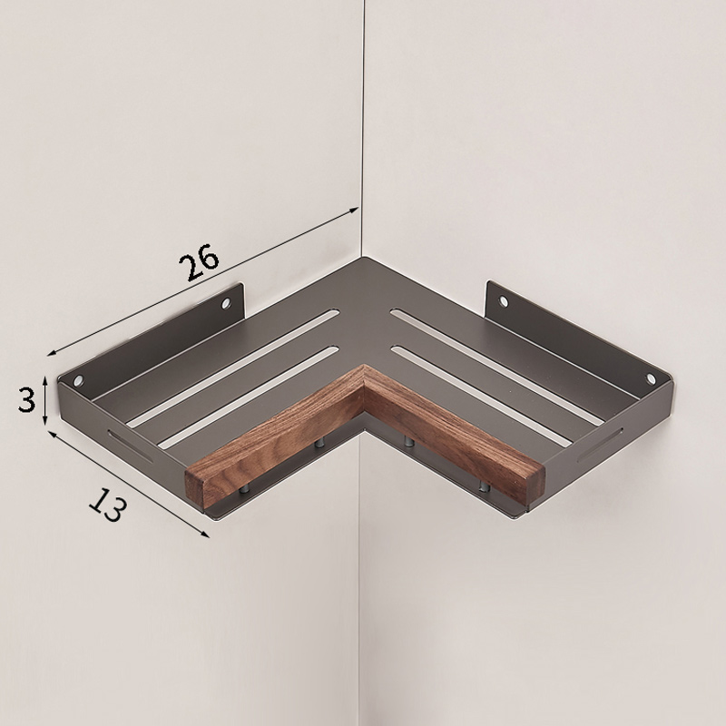 Badezimmer regal Eckraum Aluminium Holz Bad Dreieck Korb Duschraum Lager regal Wand montage: Lila