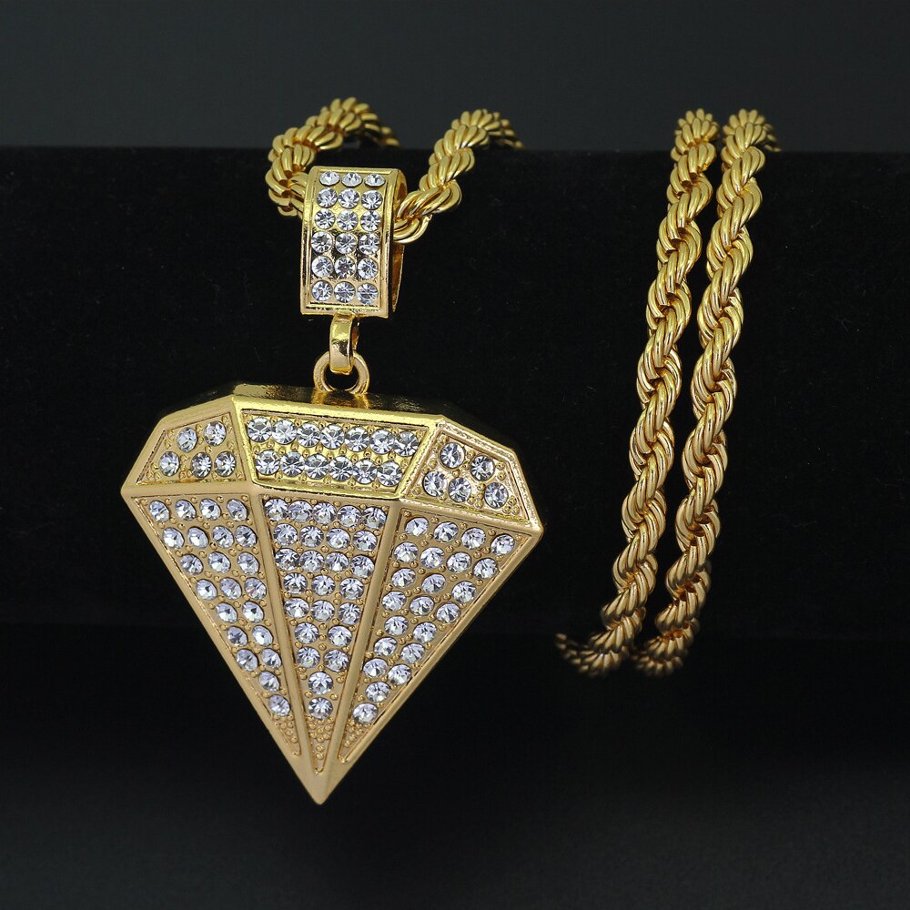 Hiphop choker 8 "miami cubaanse armband & kristal strass horloge & iced out geometrische hanger ketting goudkleurige sieradenset