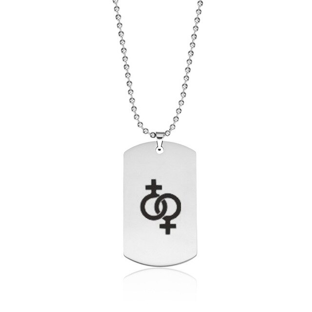 Regenboog Gay Pride Lgbt Rvs Driehoek Ketting Vrouwen Vriendschap Kettingen Mannen Hanger Sieraden: MXLC009602