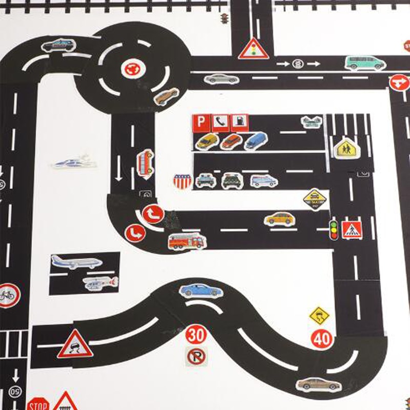 Traffic Railway Road Washi Tape Adhesive Tape DIY Scrapbooking Sticker Label Craft Masking Tape For Kids Toy Car Play
