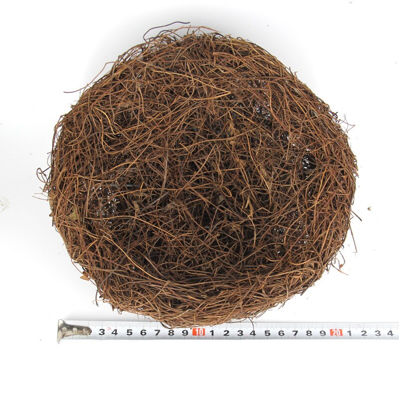 Round Rattan Bird Nest Easter Handmade DIY Craft Vine Simulation Bird Nest Egg Decor Props Home Garden Window Display: 1pxcs-20cm