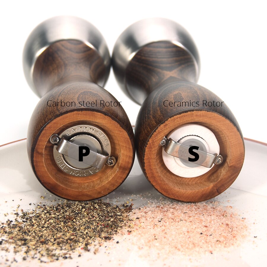 Molinos de madera para Molinillo de sal y pimienta, molinos de madera, mecanismo de precisión Gourmet y sal marina de primera y granos de pimienta, accesorios de cocina