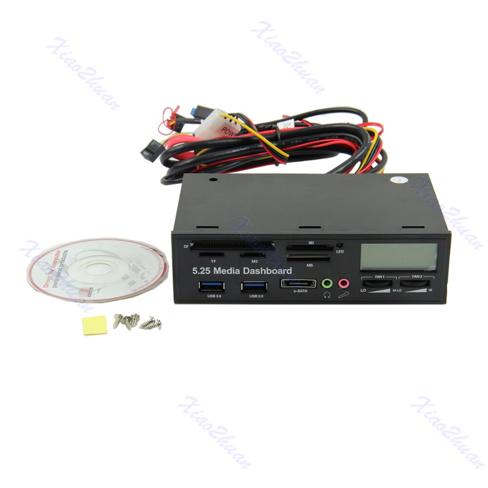 Panel frontal para tablero de instrumentos multimedia, USB 3,0, todo en 1, 5,25 ", multifunción, lector de tarjetas,