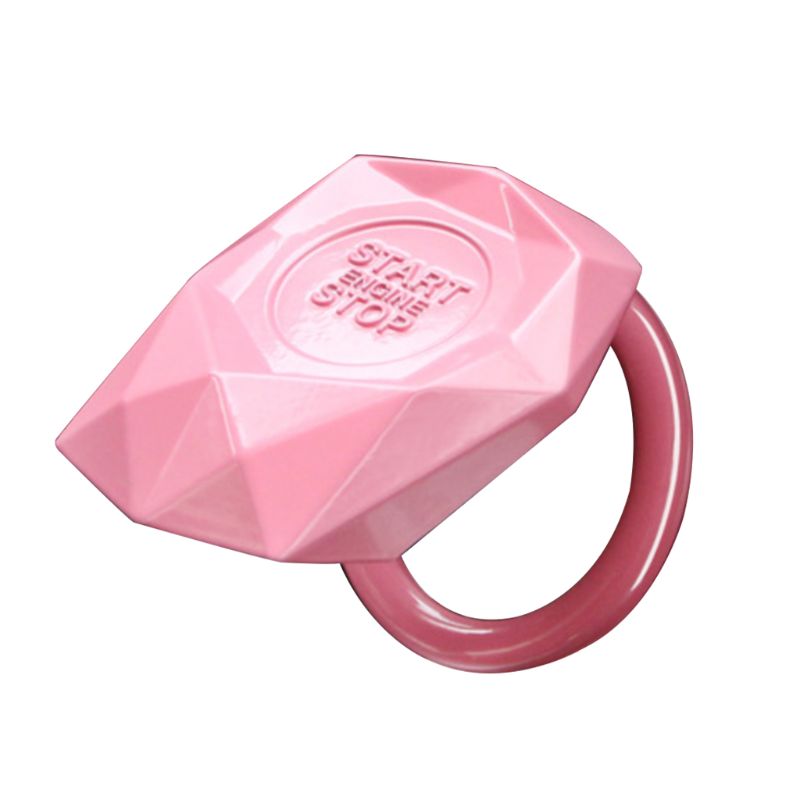 Universal Engine Start Stop Switch Button Push Protection Cover Decorative Trim Sticker Car Interior Accessories: Pink
