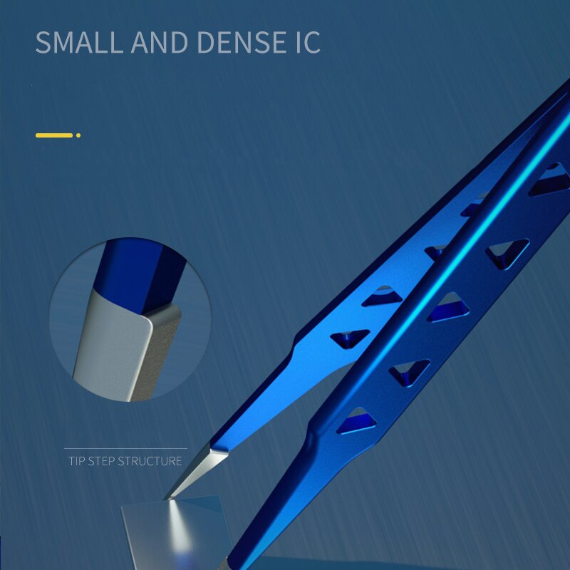 AAC-14 mecánicas huecas para disipar el calor, pinzas alargadas y gruesas de alta dureza para reparar teléfonos móviles, pinzas IC PCB