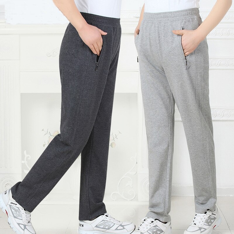 JustSun Joggingbroek Heren - Katoenen Trainingsbroek Met Ritszakken - Zwart, Grijs Of Blauw
