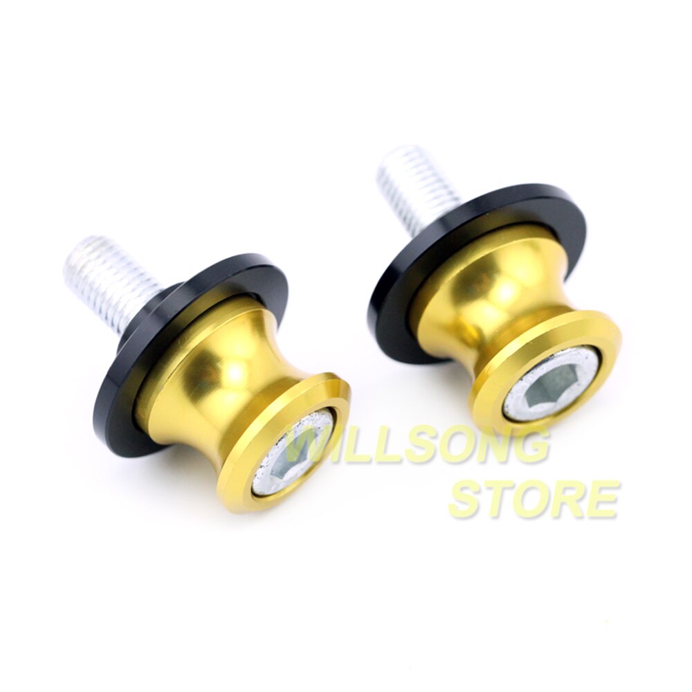 Svängarmsspolar kraschreglage stativskruv för ktm 690 790 1090 1290 smc smc-r supermoto enduro duke super adventure  r 10mm: Guld-