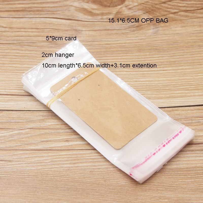 100PCS Storage Bags Transparent Self Adhesive Resealable Clear Poly Bags Packaging opp Bag jewelry card matching opp bags: 15.1x6.5cm