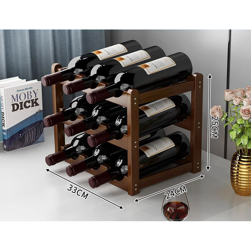Rode Wijnrek Houten Raster Display Rack Huishoudelijke Wijn Opbergkast Plank Voor Thuis Keuken Wijnkelder Eetkamer Aanrecht: Chocolade