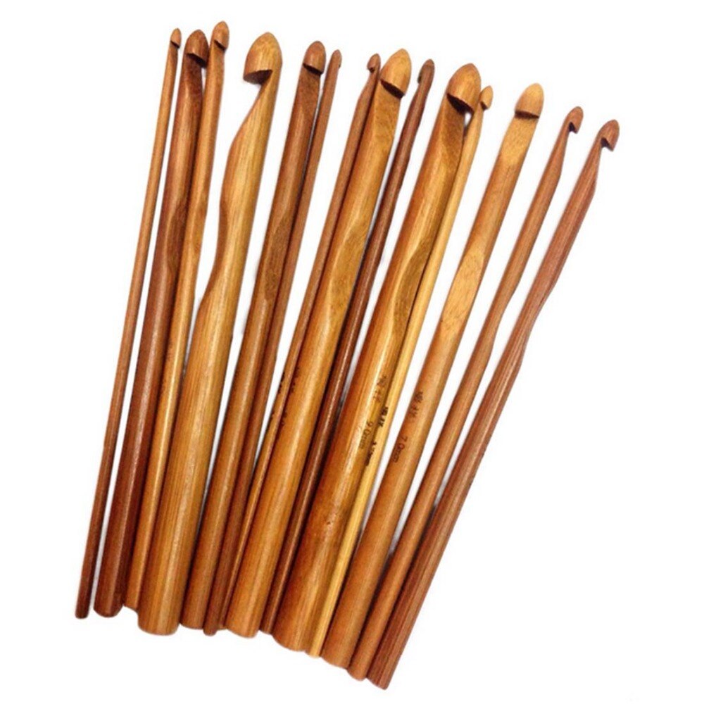 12 stks/set Truien Breien Ronde Bamboe Handgrepen Haaknaald Breien Craft Naalden Van Verschillende Maten Stevig En Duurzaam