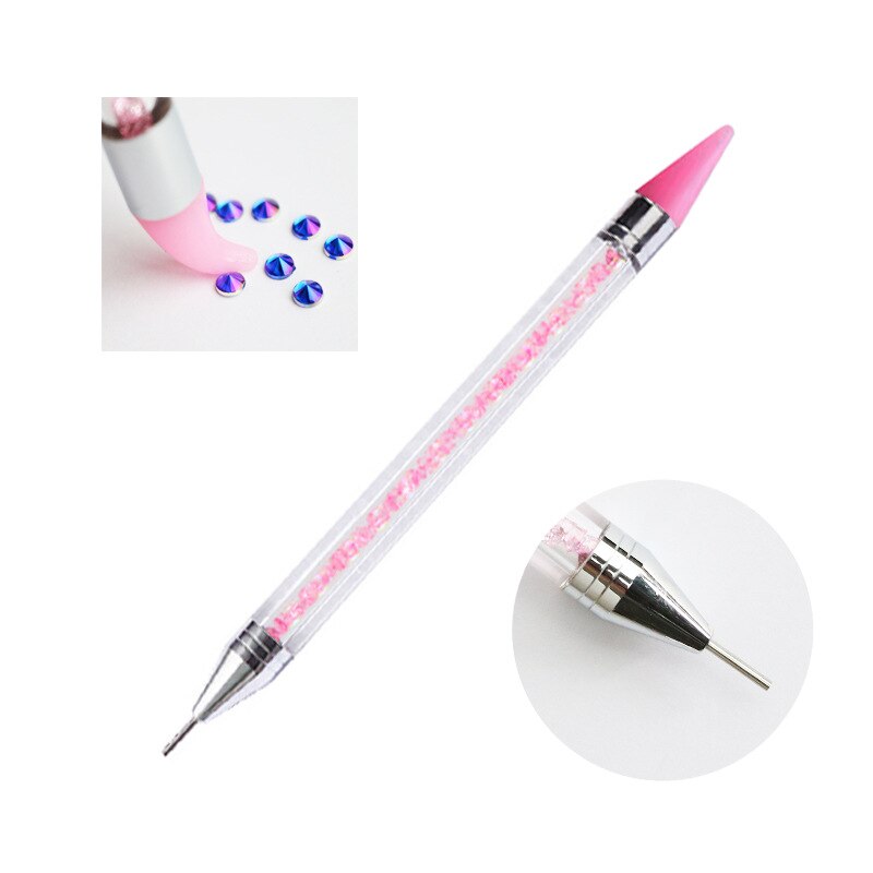 Dual-Ended Puntjes Pen Strass Studs Picker Wax Potlood Kristal Kralen Handvat Nail Art Tool