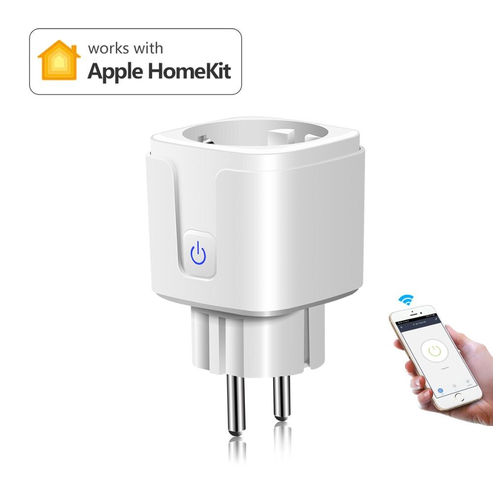 Apple homekit /tuya smart home eu us smart socket trådløs wifi 15a strømpluggadapter siri stemmekontroll /alexa google home