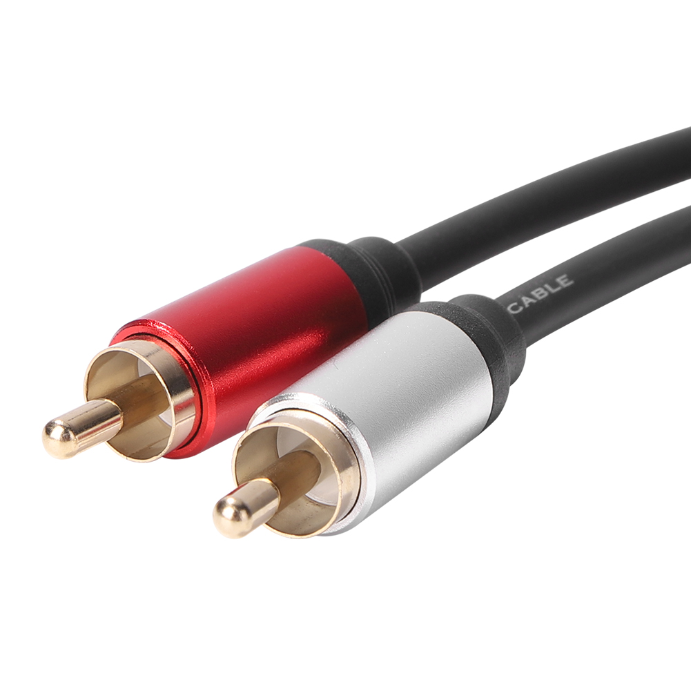 Câble audio en métal pour amplificateur de voiture, 2 RCA mâles vers 1 RCA femelle, câble séparateur Y, haut-parleur stéréo, adaptateur de caisson de basses