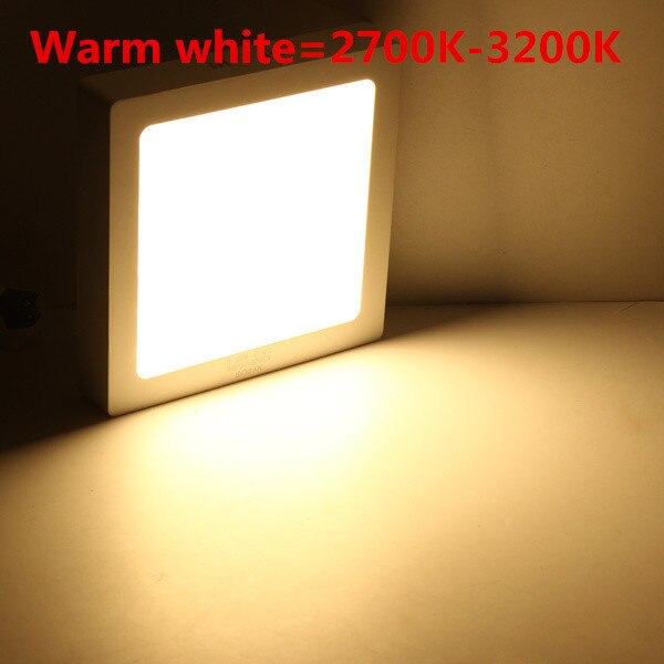 Opbouw LED Plafondlamp Vierkante Paneel Licht LED Down Light Lamp 85-265V 25W Opbouw LED Plafondlamp: Warm White / square  15w