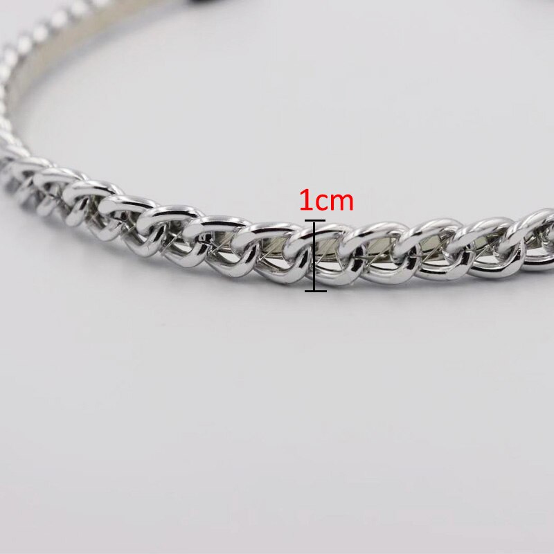 Goud Zilver Metalen Ketting Hoofdbanden Voor Vrouwen Legering Punk Stlye Haarbanden Mode Hoofd Wrap Dun Haar Hoepel Dagelijkse Haar Accessoires