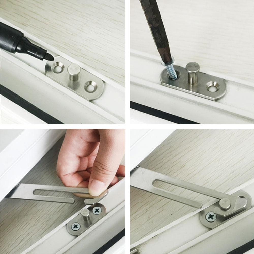 Window Restrictor Child Lock Safety Catch W/Fixing Window Screws stopper Right Set D0D5