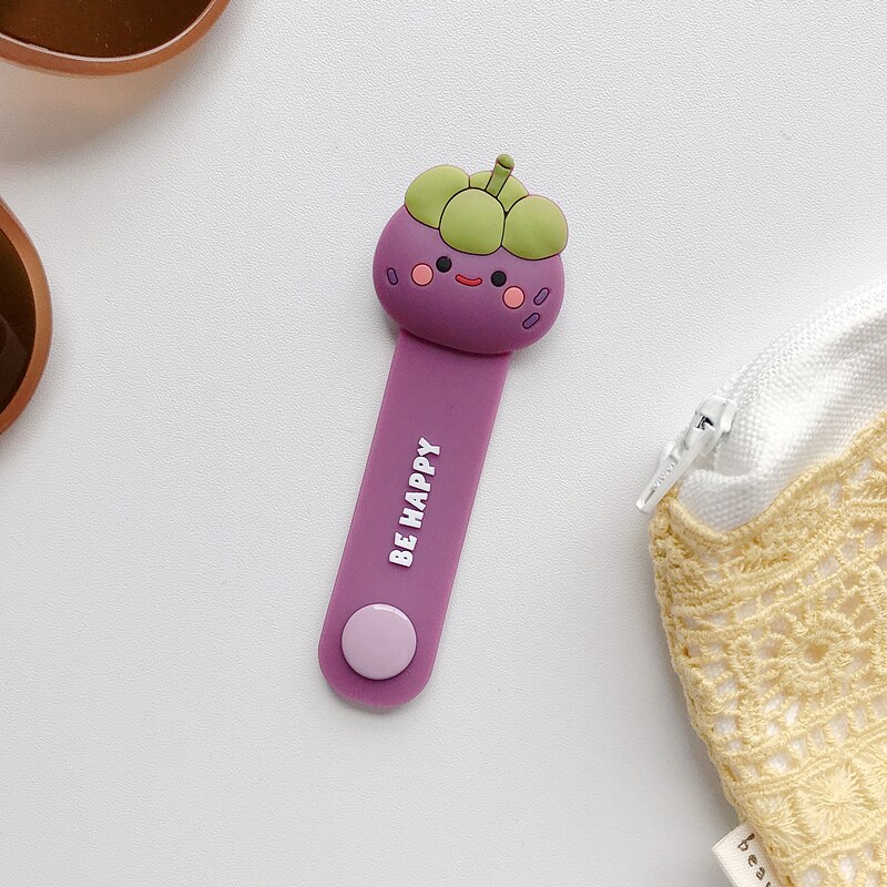 Winder cute fruit pattern organizer help to clean up the desktop and solve the clutter: purple