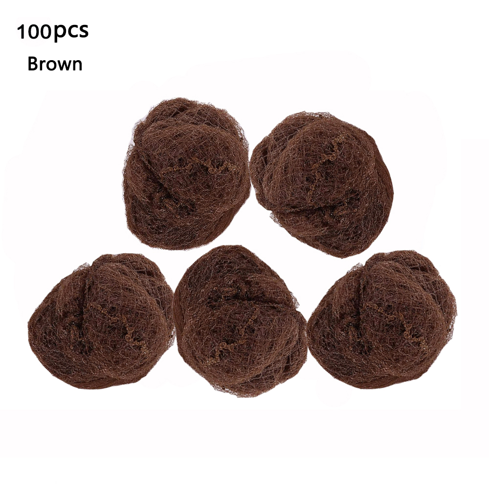 20Pcs Durable Nylon Hair Net For Bun Hair Hair style Tool Black Blonde Brown 5Mm Hair Net For Wigs Mesh Hair Styling Hairnets: Gold