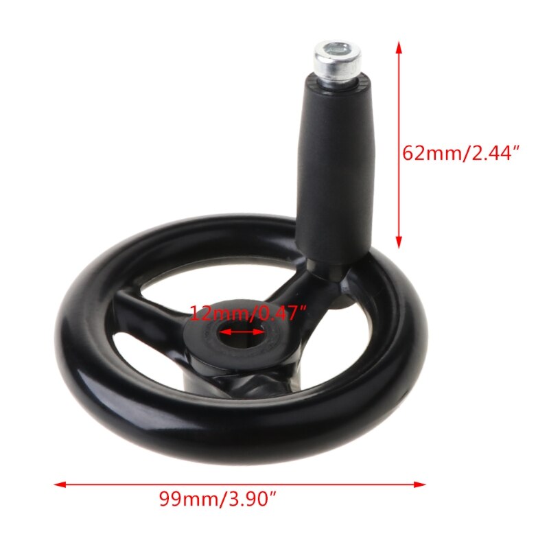 3.9" Diameter Hand Wheel w/ Revolving Handle For Milling Machine