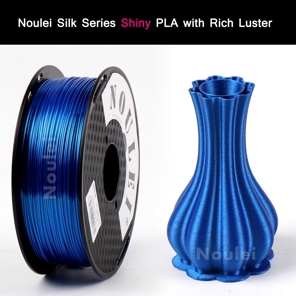 Noulei 2 rulle/parti 3d printer filament silke pla 1.75mm 0.5kg silkeblød skinnende metal tekstur føles trykmaterialer