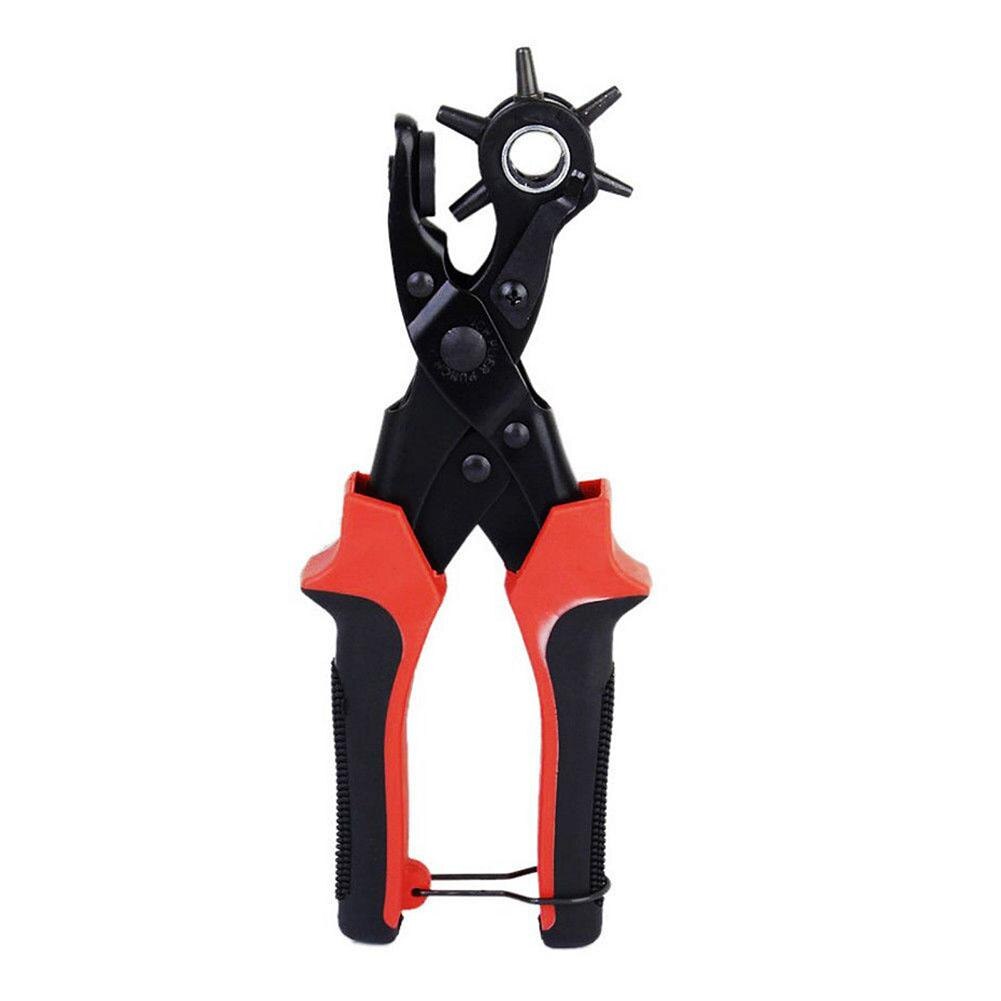 Leather Belt Eyelet Hole Punch Pliers Heavy Duty Band Revolving Puncher