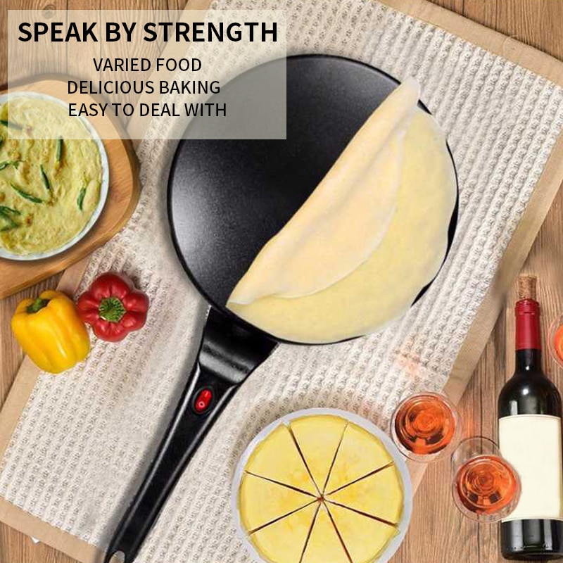 Household Non-Stick Crepe Maker Pan Electric Pancake Cake Machine Frying Griddle Portable Kitchen Baking Tools 220V top