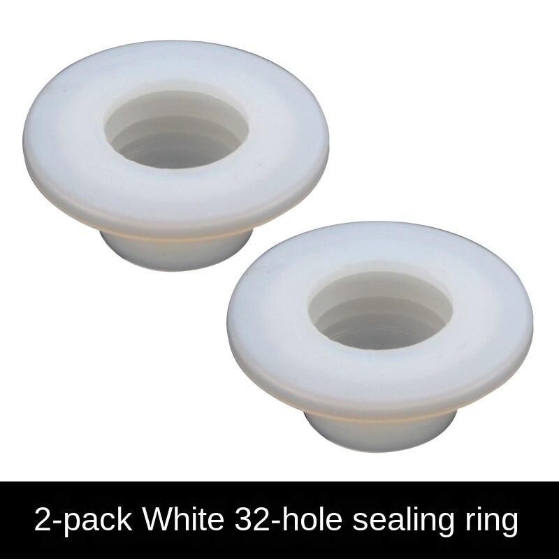 Toilet 40/50 drain pipe deodorant silicone seal washer drain pipe air conditioning pipe dual purpose anti-backwash: White 32holes (2Pcs)