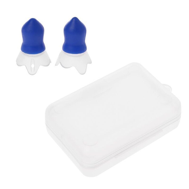 1 Pair Silicone Noise Cancelling Hearing Protection Flight Earplugs Noise Cancelling Reusable Ear Plugs: Blue