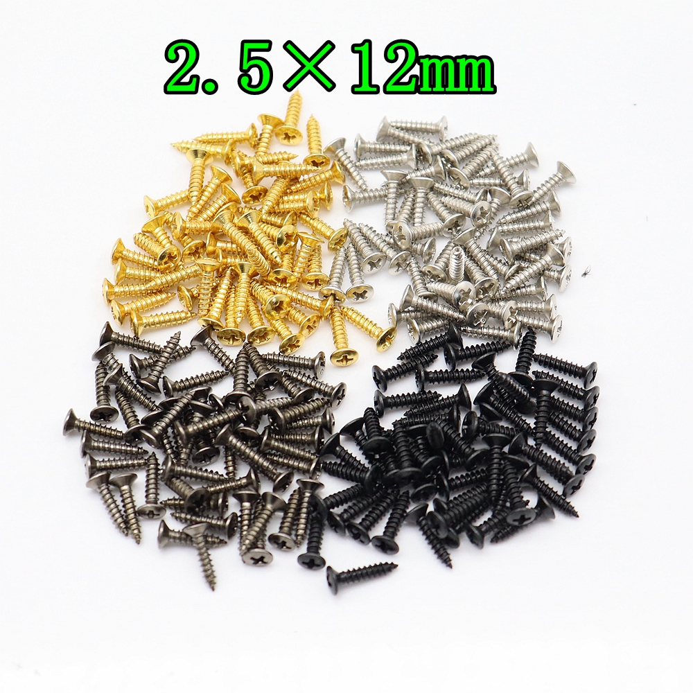 30/50/100 stk. elektrisk guitar bas slagplader bagplader jackplade monteringsskruer til st tl sg lp guitar 2.5 × 12mm