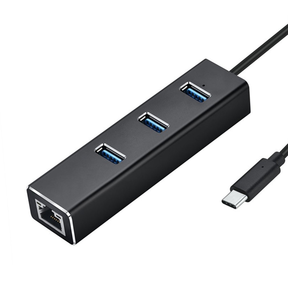 Type-C 3.0HUB + Gigabit Hub 3 Poorten Usb 3.0 Gigabit Ethernet Lan Rj45 Netwerk Adapter Hub Tot 1000mbps