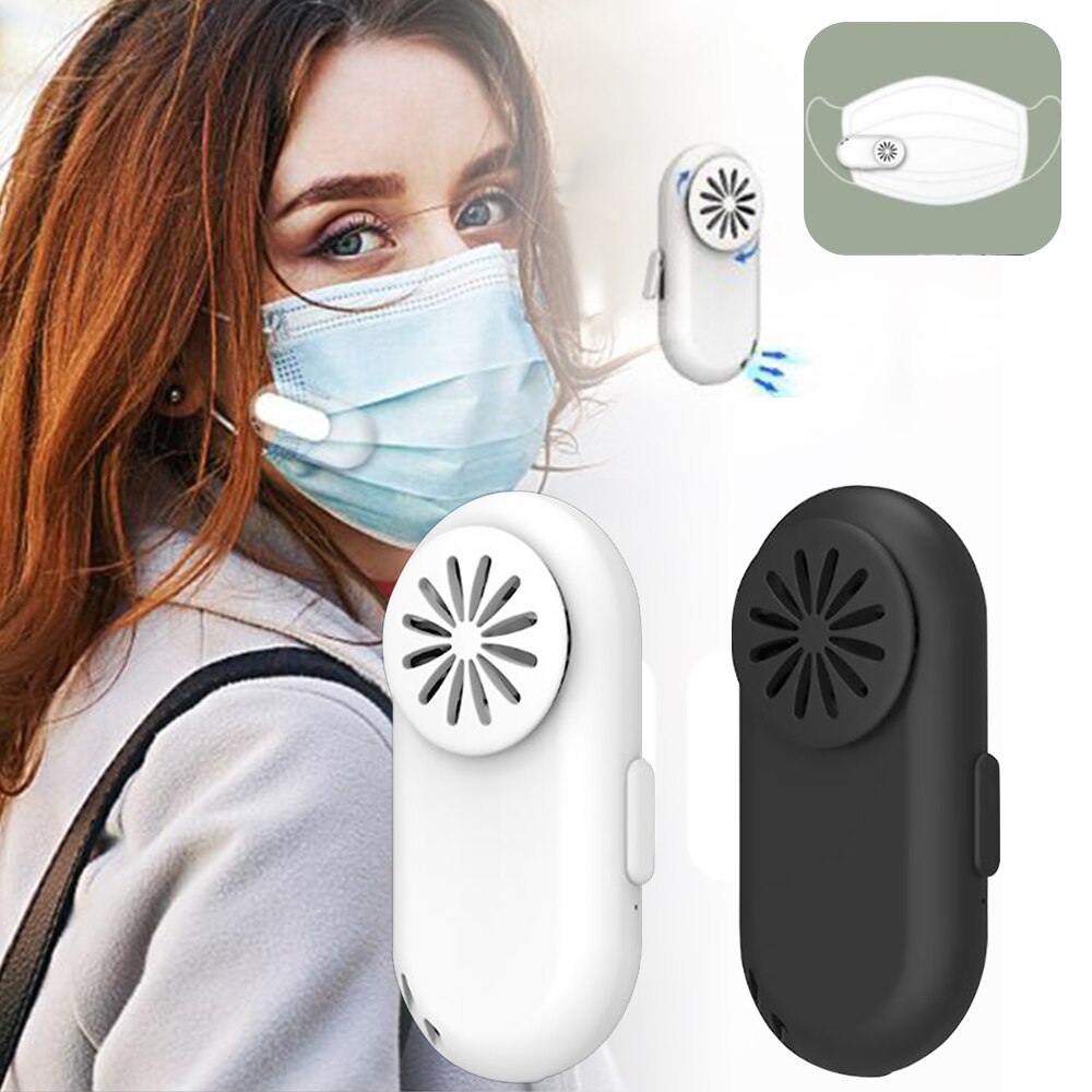 Personal Breathe Cooler Wearable Air Purifier Air Face Fan USB Mini Portable Mask Clip Fan Electric Air Conditioning Cooling Fan