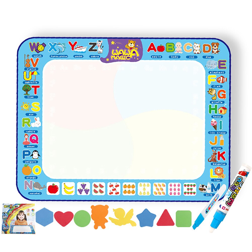 100*75cm Water Canvas Magic Graffiti Blanket Cartoon Child Education Drawing Carpet Coloring Book Doodle Mat Birthday: B