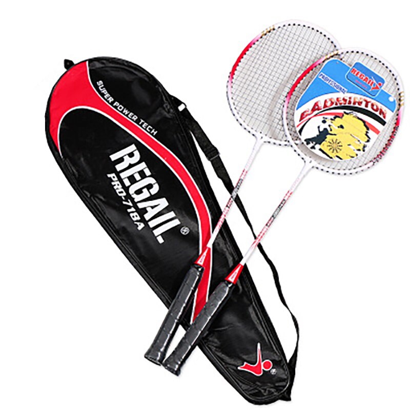 718a Aluminum Alloy Badminton Racket Baking Paint For Metal Two-Color Two-Piece Training Badminton Racket Set: red
